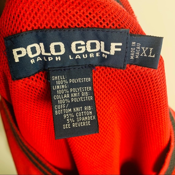 Polo Golf XL Red V Neck Windbreaker Logo Sweater - Picture 4 of 4